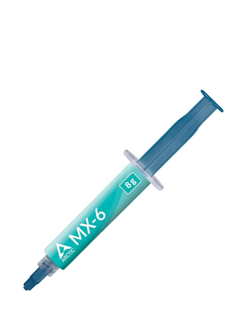 Arctic معجون حراري ARCTIC MX-6 (8g) للأداء الأمثل لوحدة المعالجة المركزية، وحدات التحكم، بطاقات الرسوميات، أجهزة الكمبيوتر المحمولة، موصلية حرارية عالية جداً، متانة طويلة، غير موصل، غير سعة | ACTCP00081A - Image 1